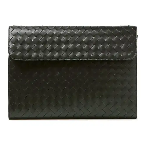 Bottega Veneta Leather Clutch Large Men's Green