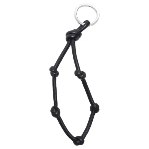 Bottega Veneta Leather Keychains Men's Black