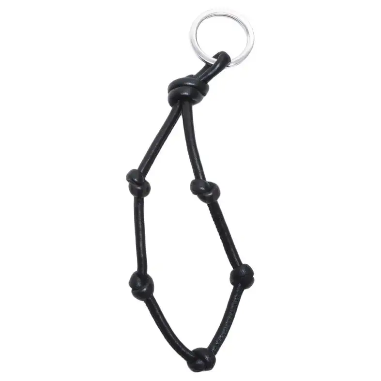 Bottega Veneta Leather Keychains Men's Black