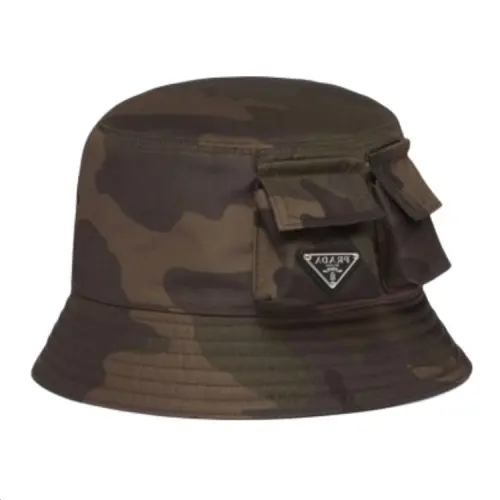 PRADA Leather Bucket Hats Men's Green