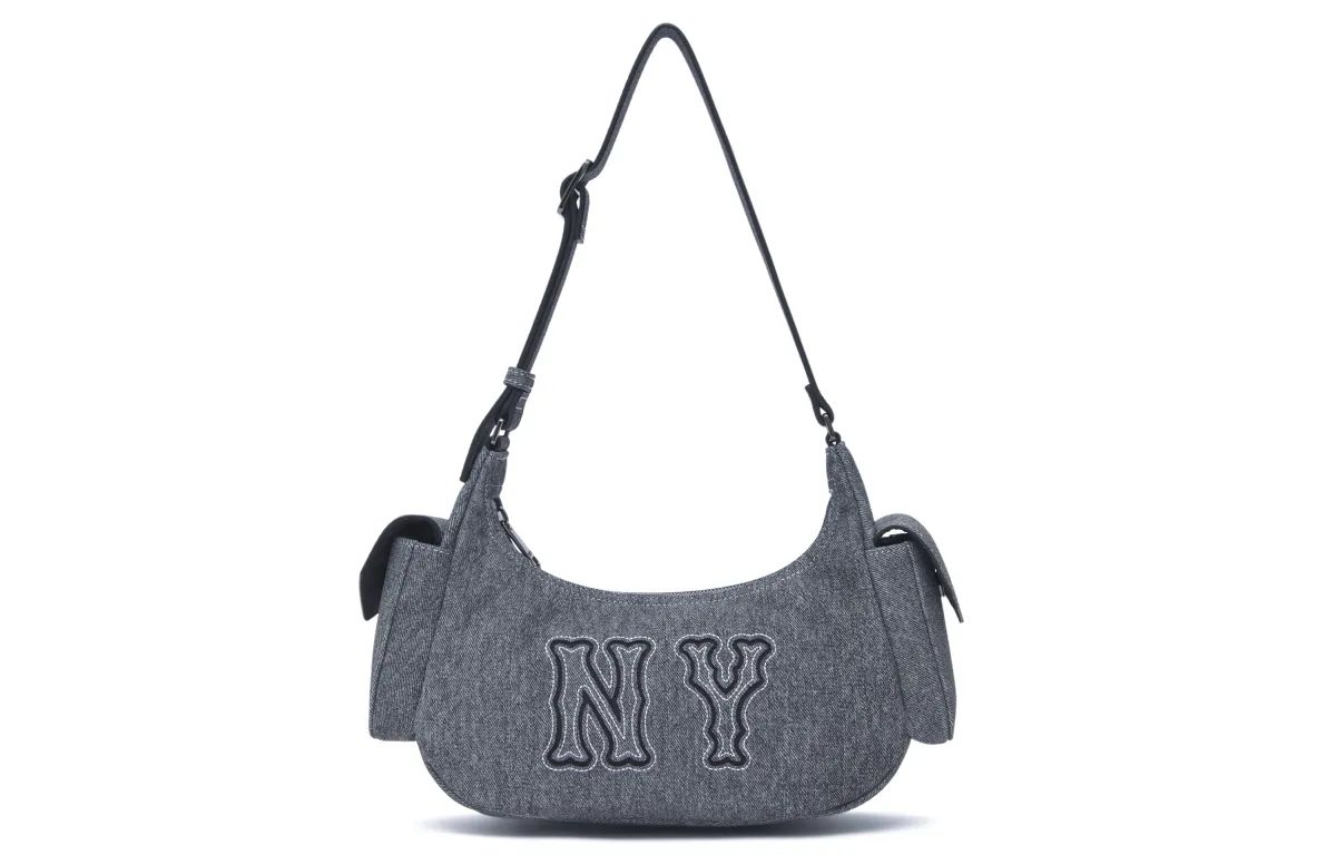 MLB New York Yankees Artificial Leather Shoulder Bag, Hot Girl Bag Unisex Black