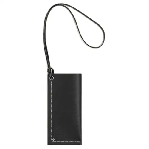 HERMES Calfskin Eyeglass Cases Unisex Black