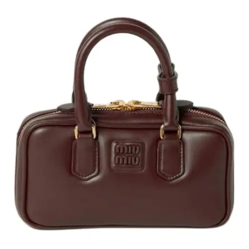 MIU MIU Arcadie Leather Handbag Mini Women's Briarwood