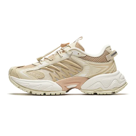 Anta Star Moon 2 Anti Slip Wear Resistant Low Top Chunky Sneakers Women's Beige Yellow