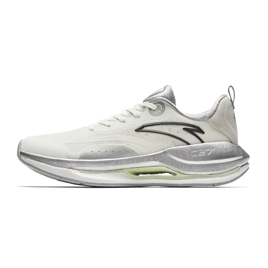 ANTA Running Collection Running Shoes Women's Low-Top Ivory White/Silver/Mudstone Gray