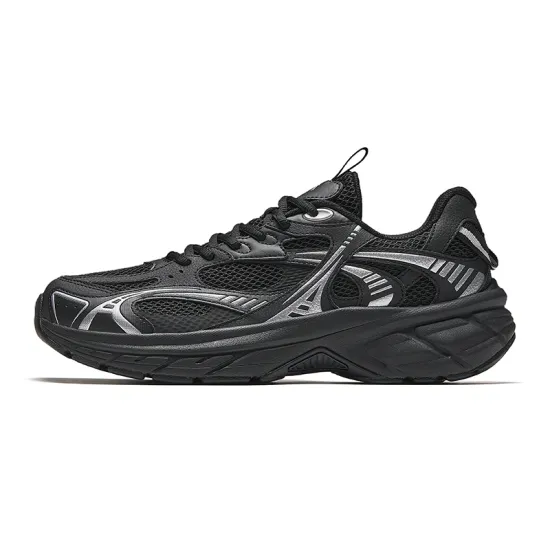 ANTA Running Shoes Men Low-Top Basic Black/Silver