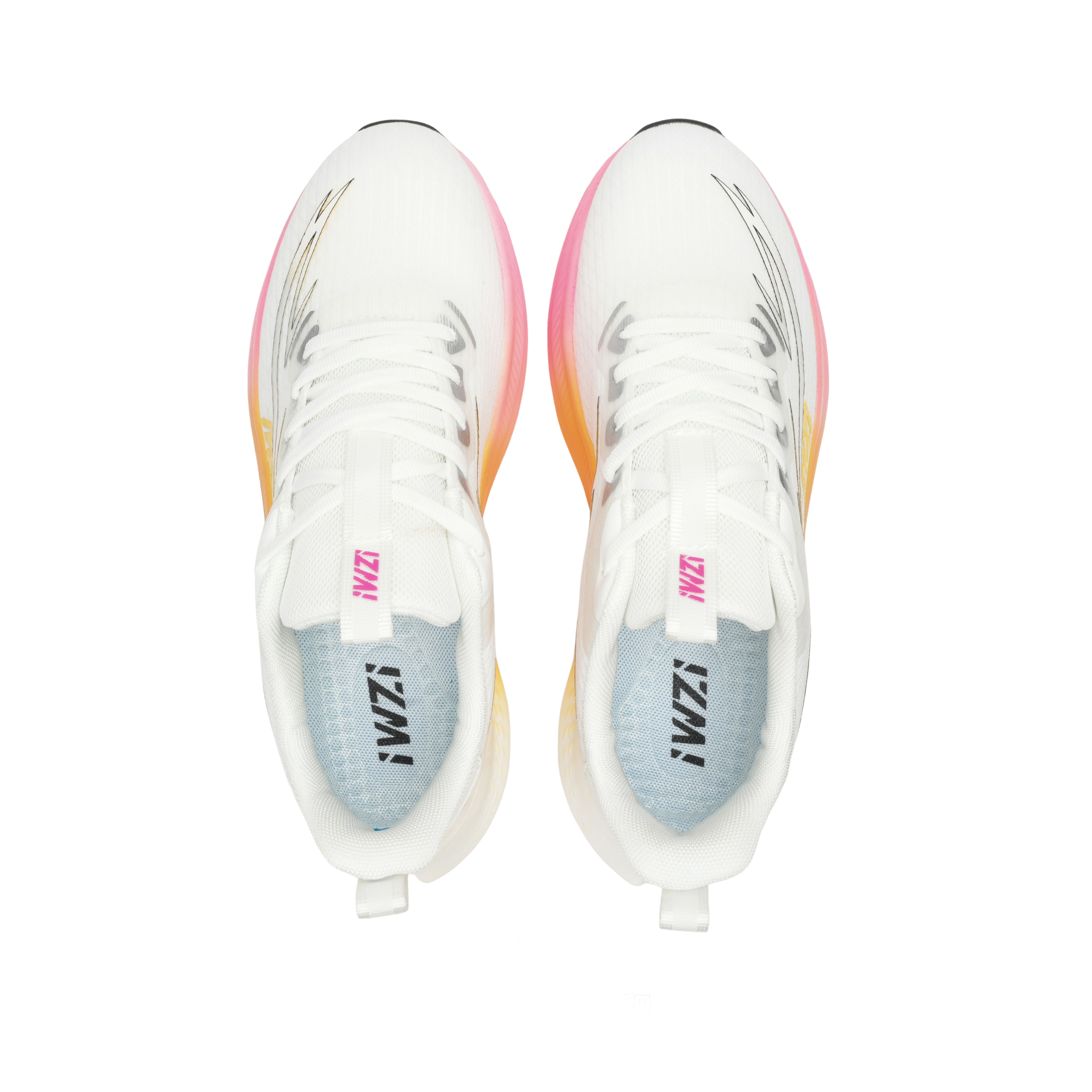 IWZI Low top Running Shoes Unisex Gold & White Diamond