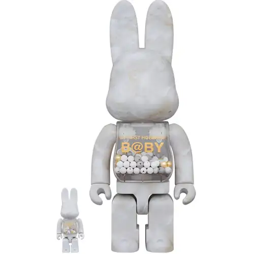 BE@RBRICK 400%100% MY FIRST R@BBRICK MARBLE(marble)Ver. Trendy doll 8cm/32cm