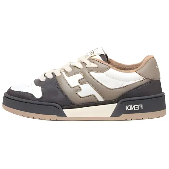 FENDI Women's FF Mixed Leather Low 'Dove Grey'