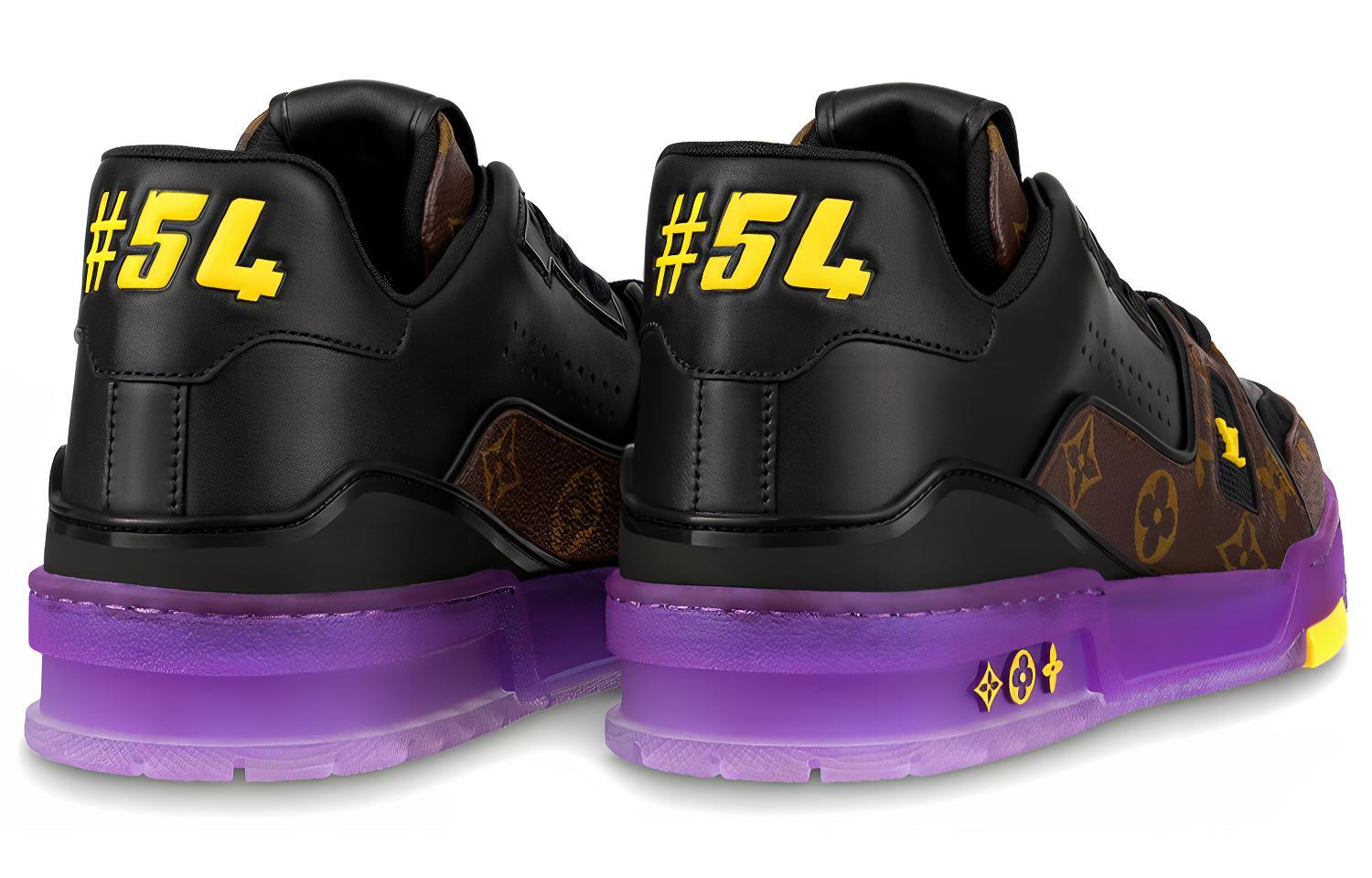 LOUIS VUITTON X Lakers Lv Trainers Brown Monogram With Black
