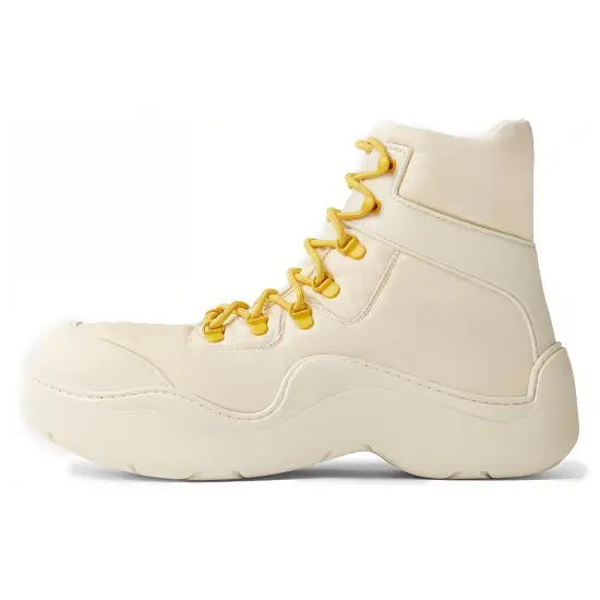 Bottega Veneta Puddle Bomber Ankle Boot White