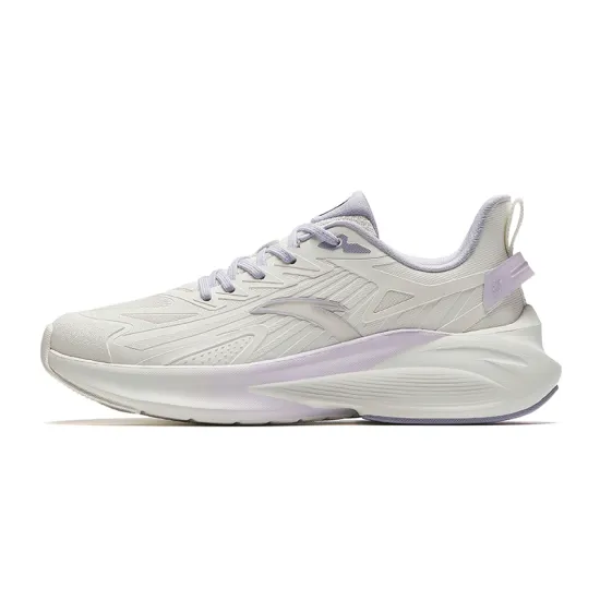 ANTA Stinger 5 Running Shoes Women's Low-Top Ivory White/Light Purple Gray