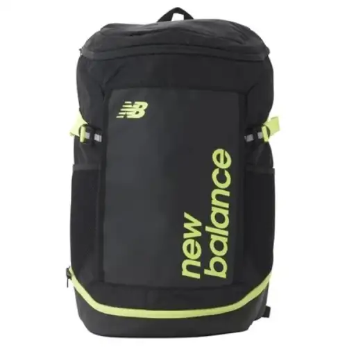 New Balance Synthetic Leather Backpack Unisex Black & Highlighter