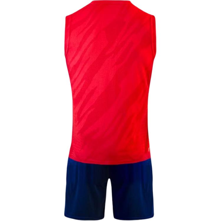 Li Ning Basketball Suits Men’s Set Bull Red Tank Top+Guangdong Blue Shorts Moderate Straight Fit