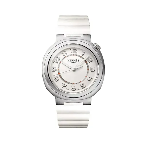 HERMES Wrist Watches Automatic Mechanical Movement Rubber Strap 36mm White Dial Women's Watch