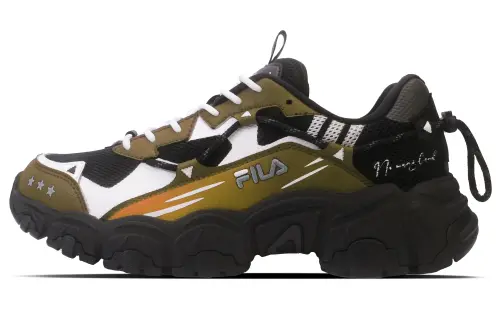 FILA Cat Claw Fabric Slip Resistant, Breathable, And Waterproof Low top Casual Shoes Men's Black White Green