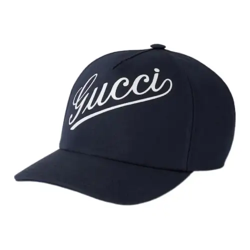 GUCCI Cotton Baseball Caps Unisex Marine Blue