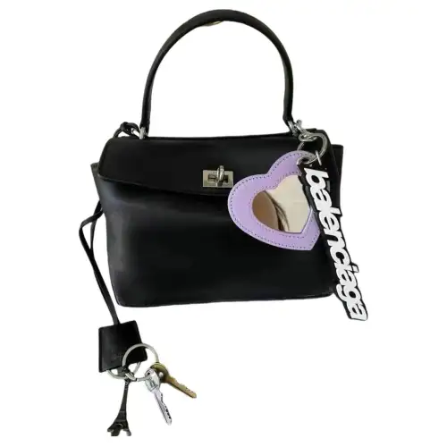 Balenciaga Cow Leather One Shoulder Handbag, Crossbody Bag Mini Women's Black