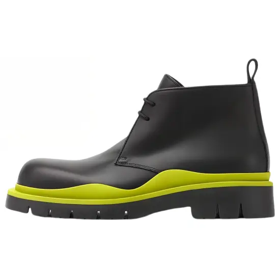 Bottega Veneta Tire Martin Boots Men Kiwi Color