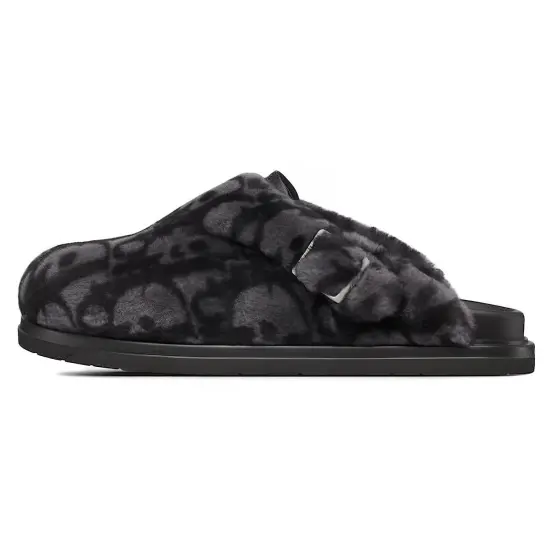 DIOR Aqua Mule DIOR Oblique Shearling Grey