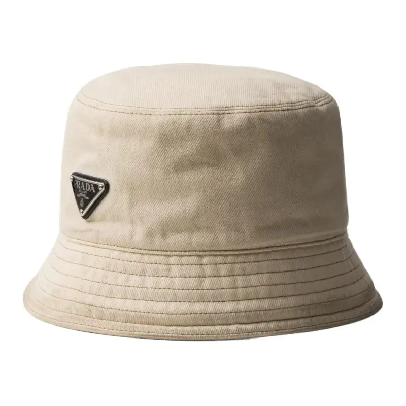 PRADA Logo-plaque Denim Bucket Hat