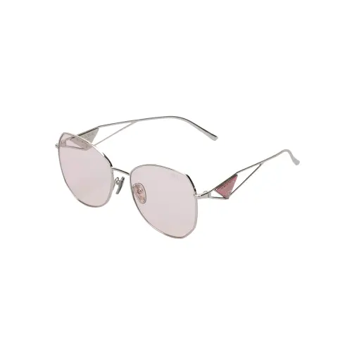 PRADA Triangle-logo Round-frame Sunglasses