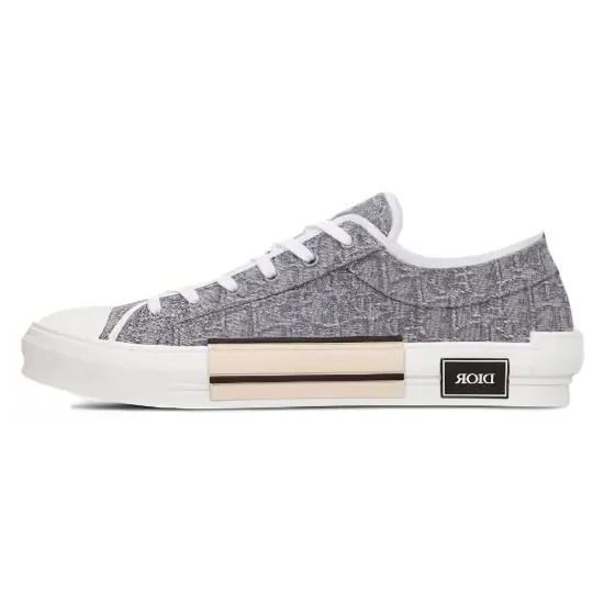 DIOR B23 Low Top Ruthenium Metallic Thread DIOR Oblique Jacquard