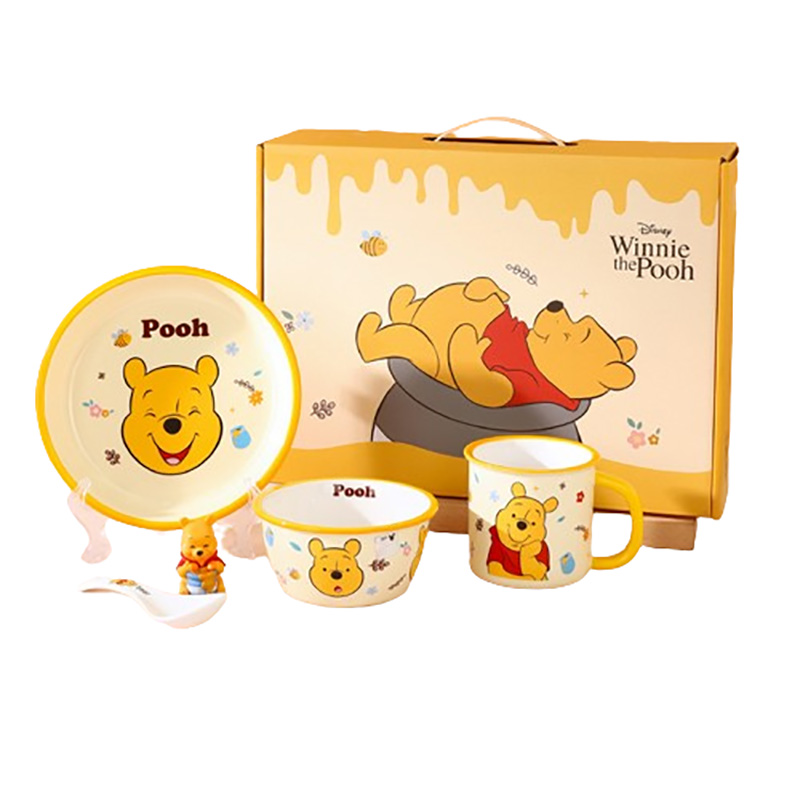 Disney Disney, cartoon ceramic tableware, gift box, cute set for students, 4 pieces