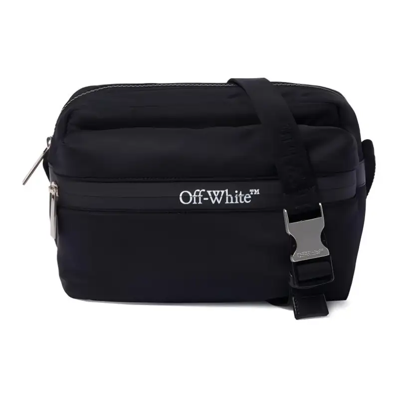 OFF WHITE Logo Printed Zip Up Messenger Bag