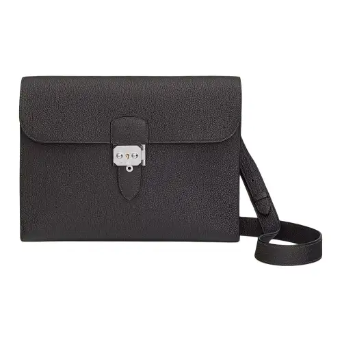 HERMES Sac A Depeches Togo Calfskin Shoulder Bag, Crossbody Bag Men's 8P Plomb Lead Gray