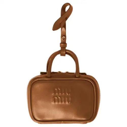 MIU MIU Leather Bag Hook Accessory Women's Brown