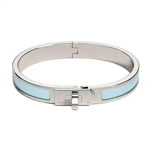 HERMES Mini Clic Kelly Enamel Bangles Women's Blue Glacier Mat