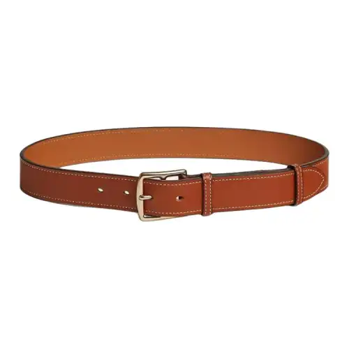 HERMES Calfskin Leather Belts Men's Brown Width 3.2cm