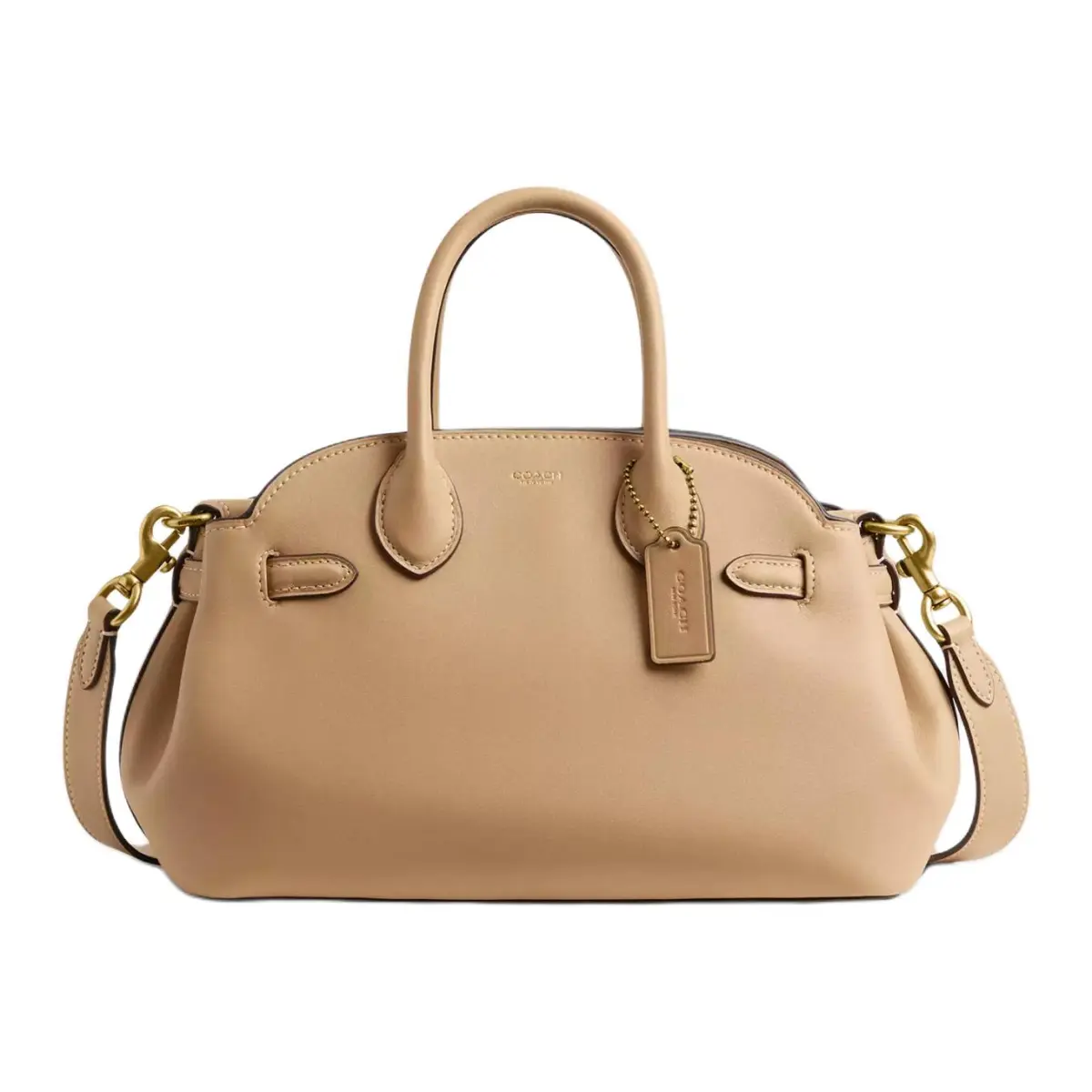 COACH Empire Carryall Leather Crossbody One Shoulder Handbag Medium Women's Tan