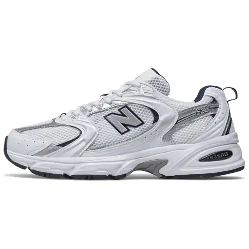 New Balance NB 530 Classic Retro Synthetic Leather Mesh Fabric Low-Top Casual Running Shoes Unisex Silver White
