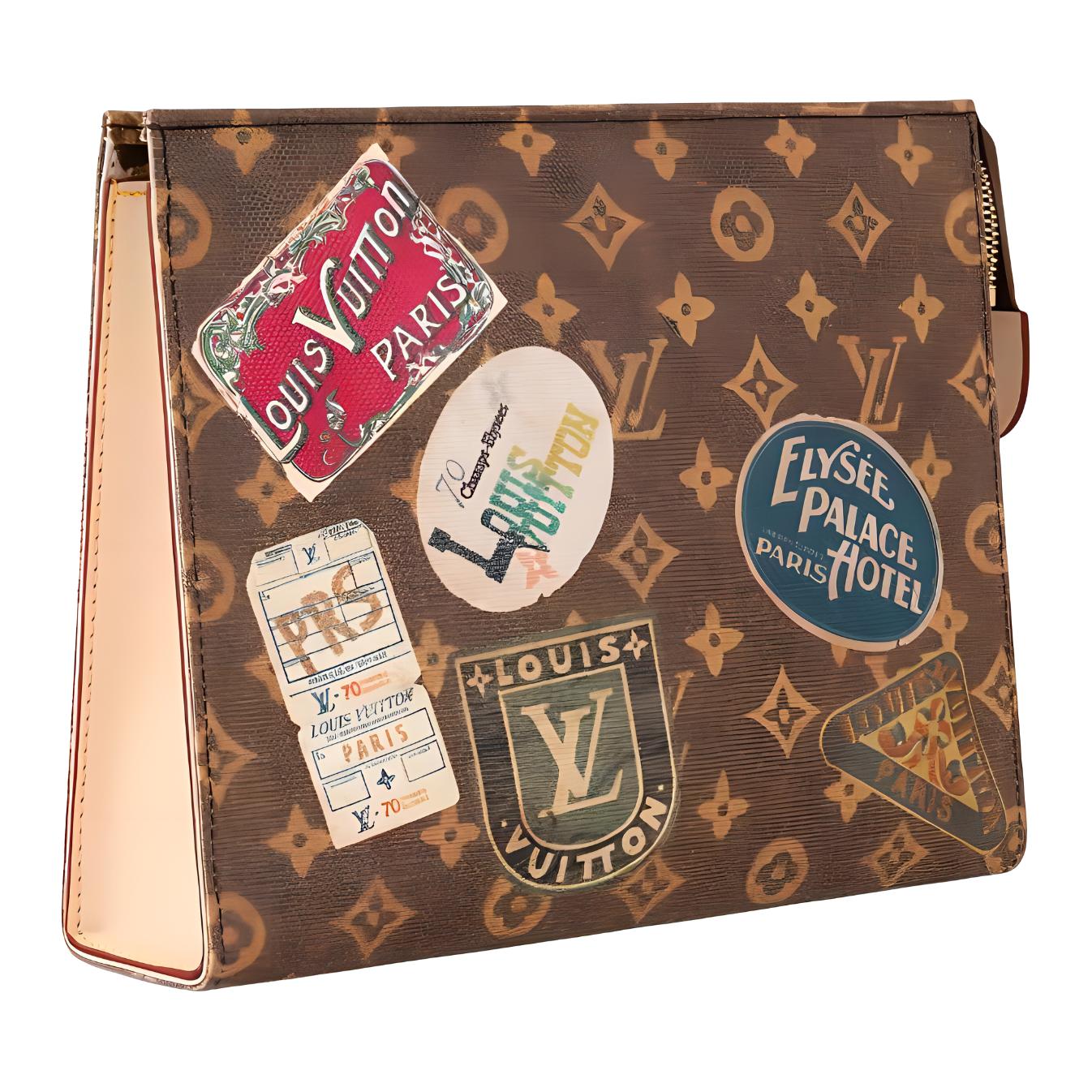 Мужское Louis Vuitton Pochette Toilette Flight mode (коричневое) — фото 2