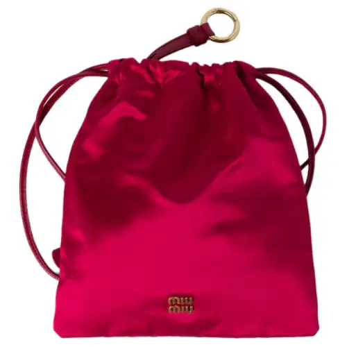 MIU MIU Satin Clutch Women's Rose Red