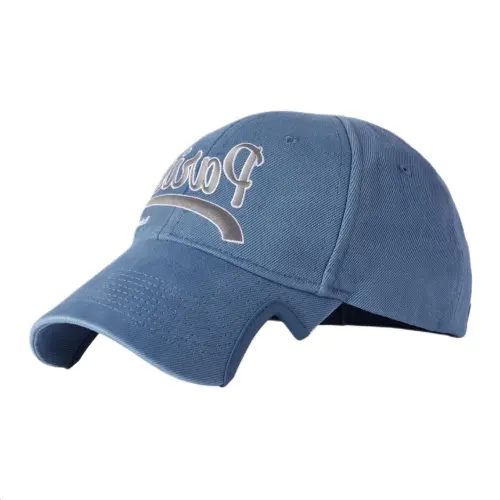 Balenciaga Cotton Baseball Caps Men's Faded Blue
