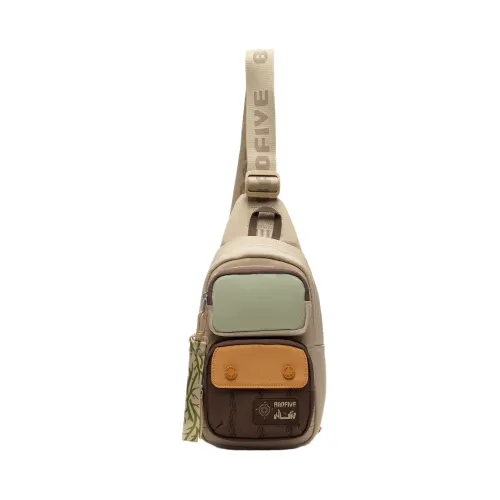Li Ning Badfive Polyester One Shoulder Crossbody Fanny Pack Regular Unisex Dark Brown/Khaki