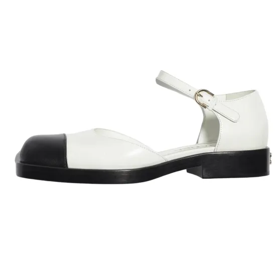 CHANEL Mary Jane Shoes Women's Black White
