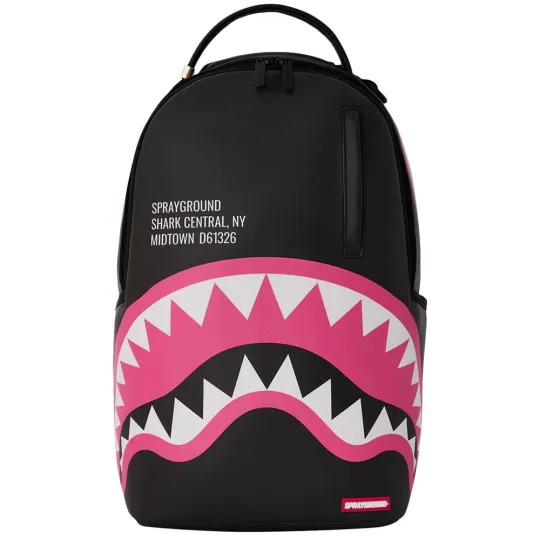 Sprayground Shark Central Pink DLXSV Backpack Black/Pink