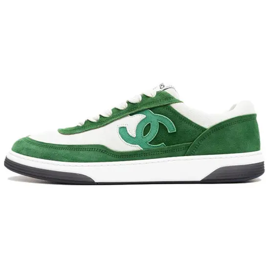 CHANEL Skateboard Shoes Men Low-Top White Green
