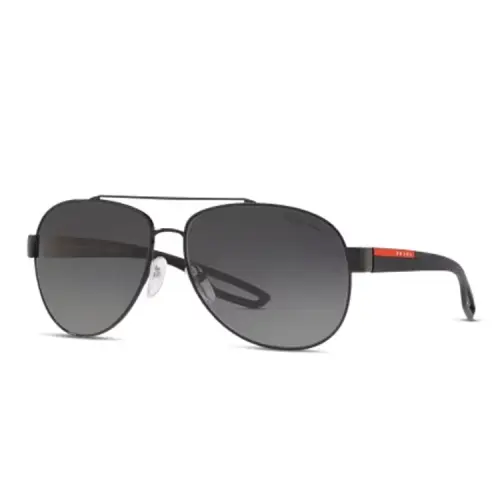 PRADA Stainless Steel Aviator Sunglasses Men's Black