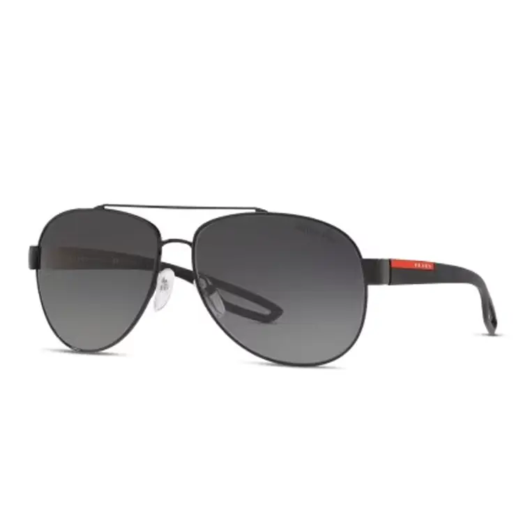 PRADA Stainless Steel Aviator Sunglasses Men's Black