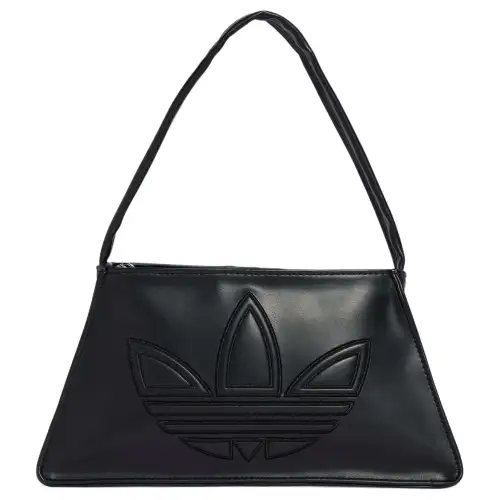 Adidas, foldable polyurethane black one-shoulder bag with zipper, with your logo imprint