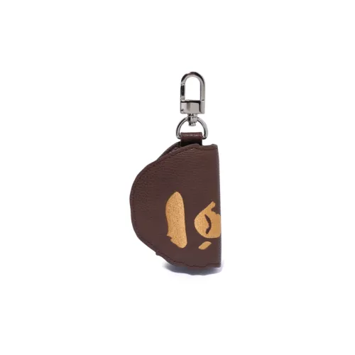 A BATHING APE Synthetic Leather Key Pouch Regular Unisex Coffee
