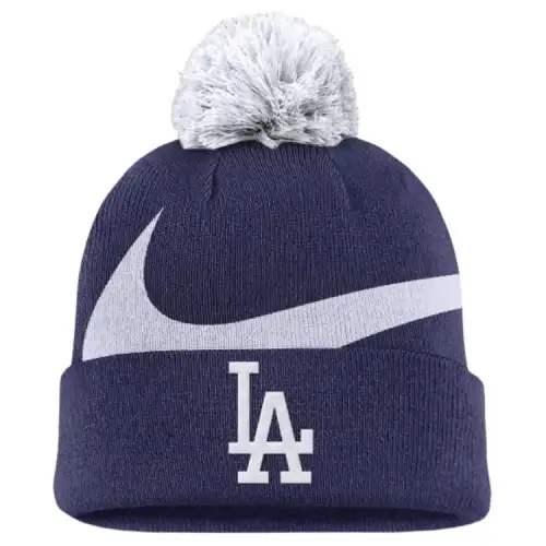 Nike Los Angeles Dodgers Team Stripe Peak Men's Nike Mlb Cuffed Pom Beanie