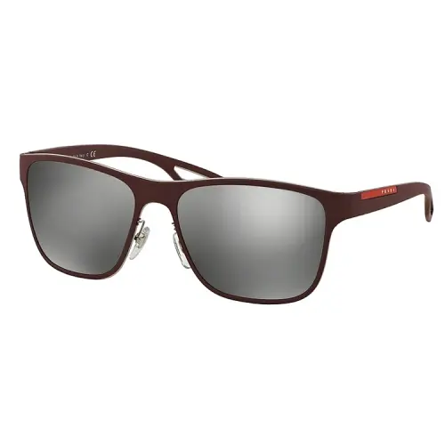 PRADA Metal Plastic Square Sunglasses Men's Red