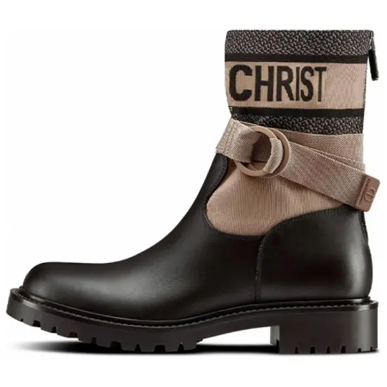 DIOR D-Major Ankle Boots Women's Taupe/Black
