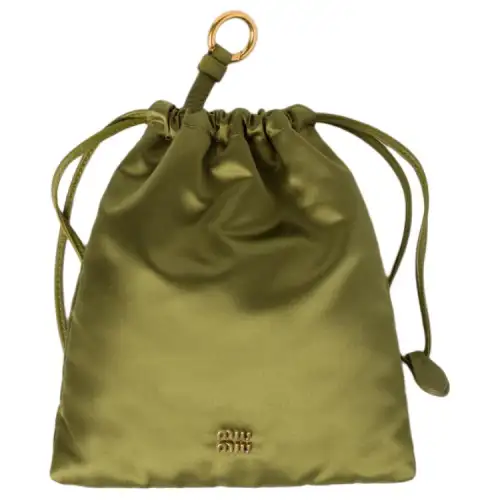 MIU MIU Satin Clutch Women's Ivy Green